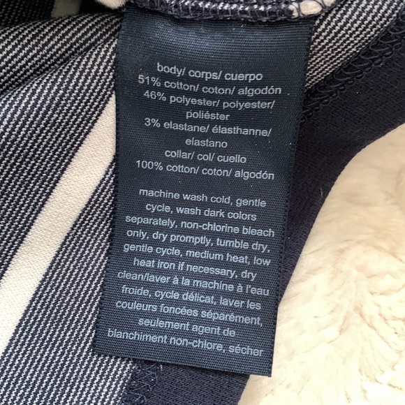 𝅺TOMMY Hilfiger navy/white striped chambray collar crest patch shirt dress - Picture 11 of 11